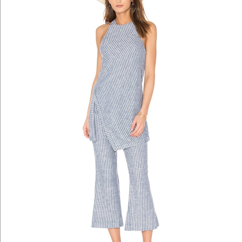 Free People Elliot Striped Set two piece set in blue! super cute!  Size 8